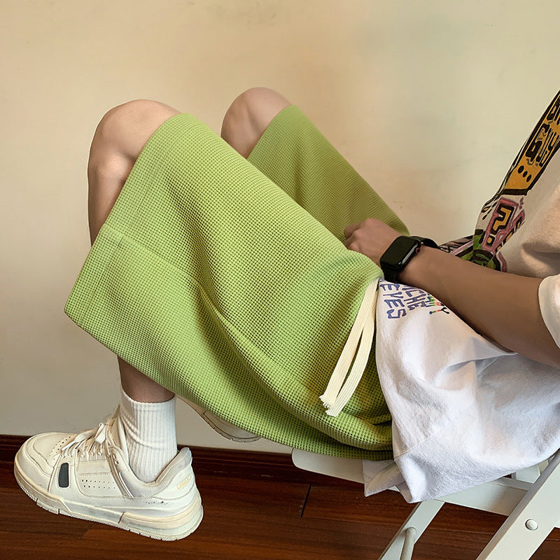 Bryan – Wafeltextuur Effen Kleur Korte Broek voor Heren