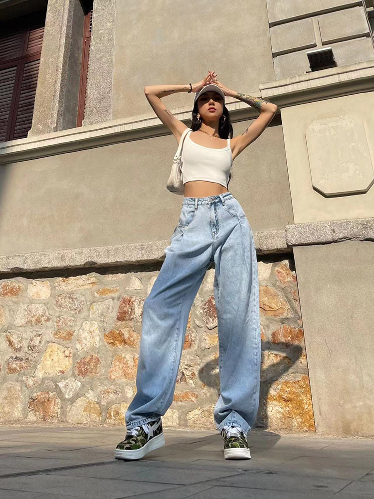 Linda – Amerikaanse Retro Hoge Taille Losse Casual Jeans