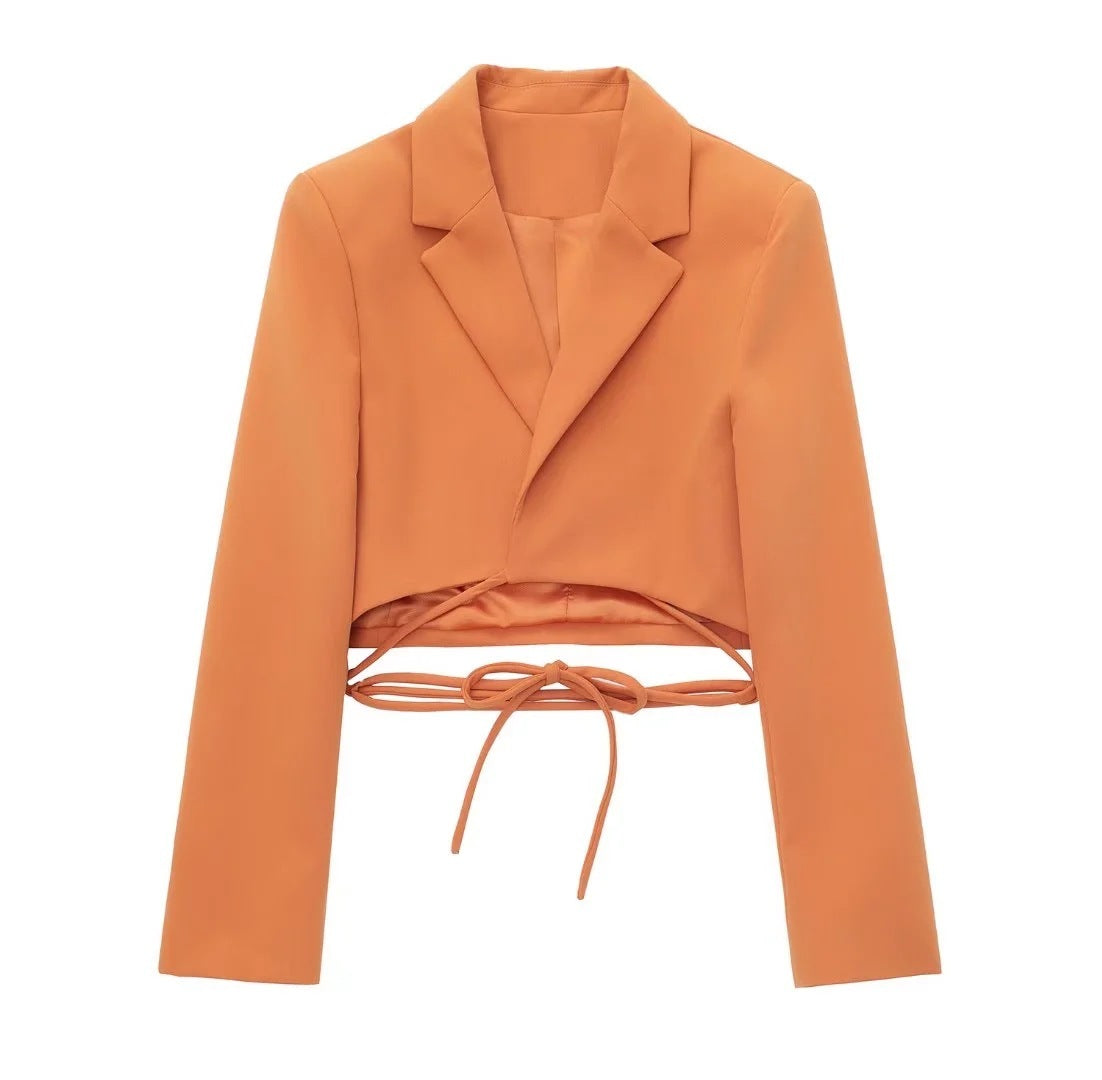 Esme – Geknoopte Cropped Blazer en Culotte Set