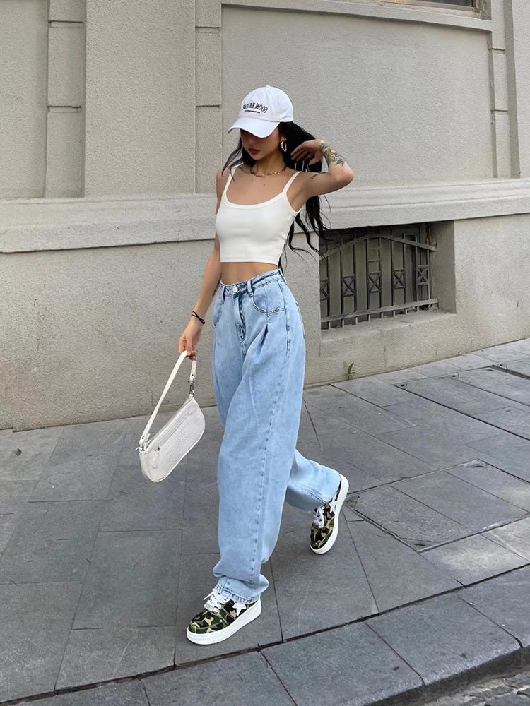 Linda – Amerikaanse Retro Hoge Taille Losse Casual Jeans