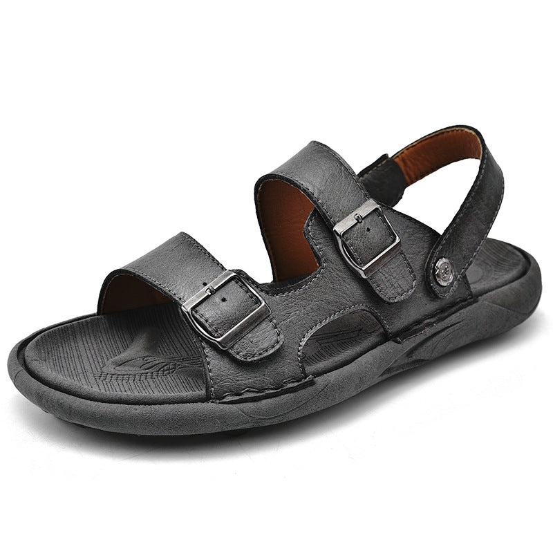 Harold – Dubbel Gebreide Ademend Beach Sandalen van Vegan Leer