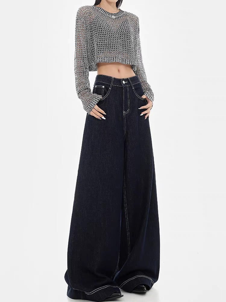 Angela – Wijde Jeans met Hoge Taille