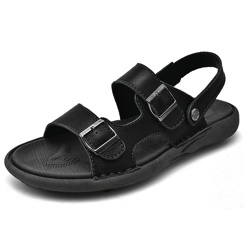 Harold – Dubbel Gebreide Ademend Beach Sandalen van Vegan Leer