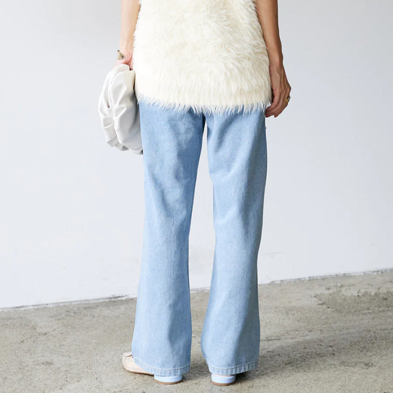 Miranda – Losse Damesjeans met Parelknopen