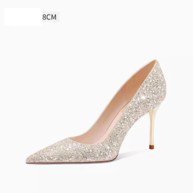 Rose – Champagne Gouden Bruiloft Schoenen Met Hoge Hak