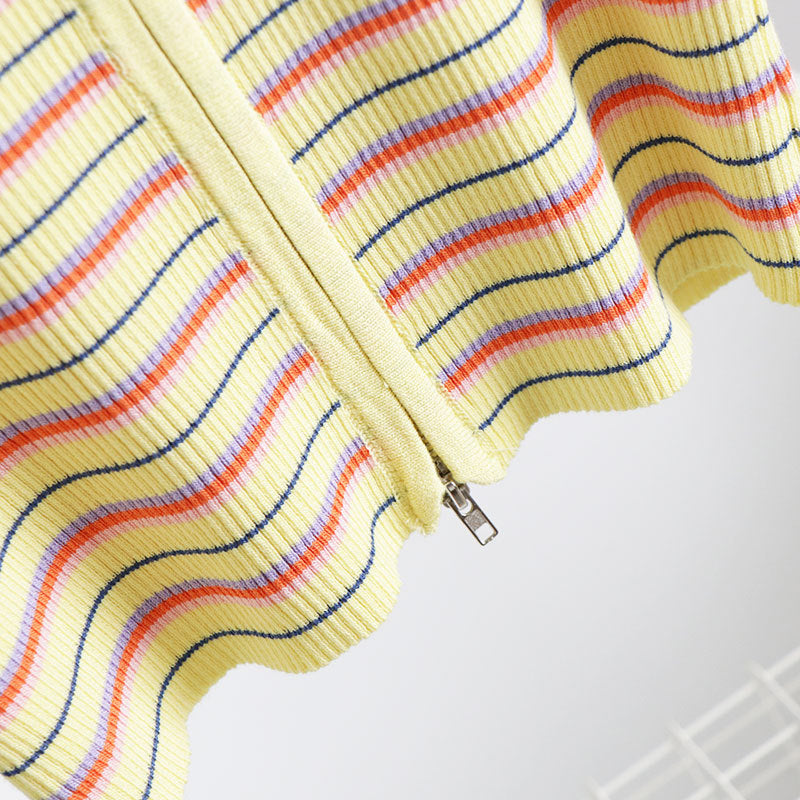 Damien – Gestreept Polo T-Shirt met Korte Mouwen