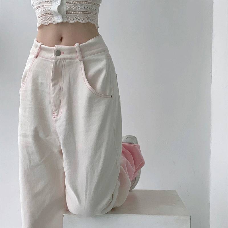 Mandy – Vrouwelijke Tie-Dye Rechte Jeans met Hoge Taille