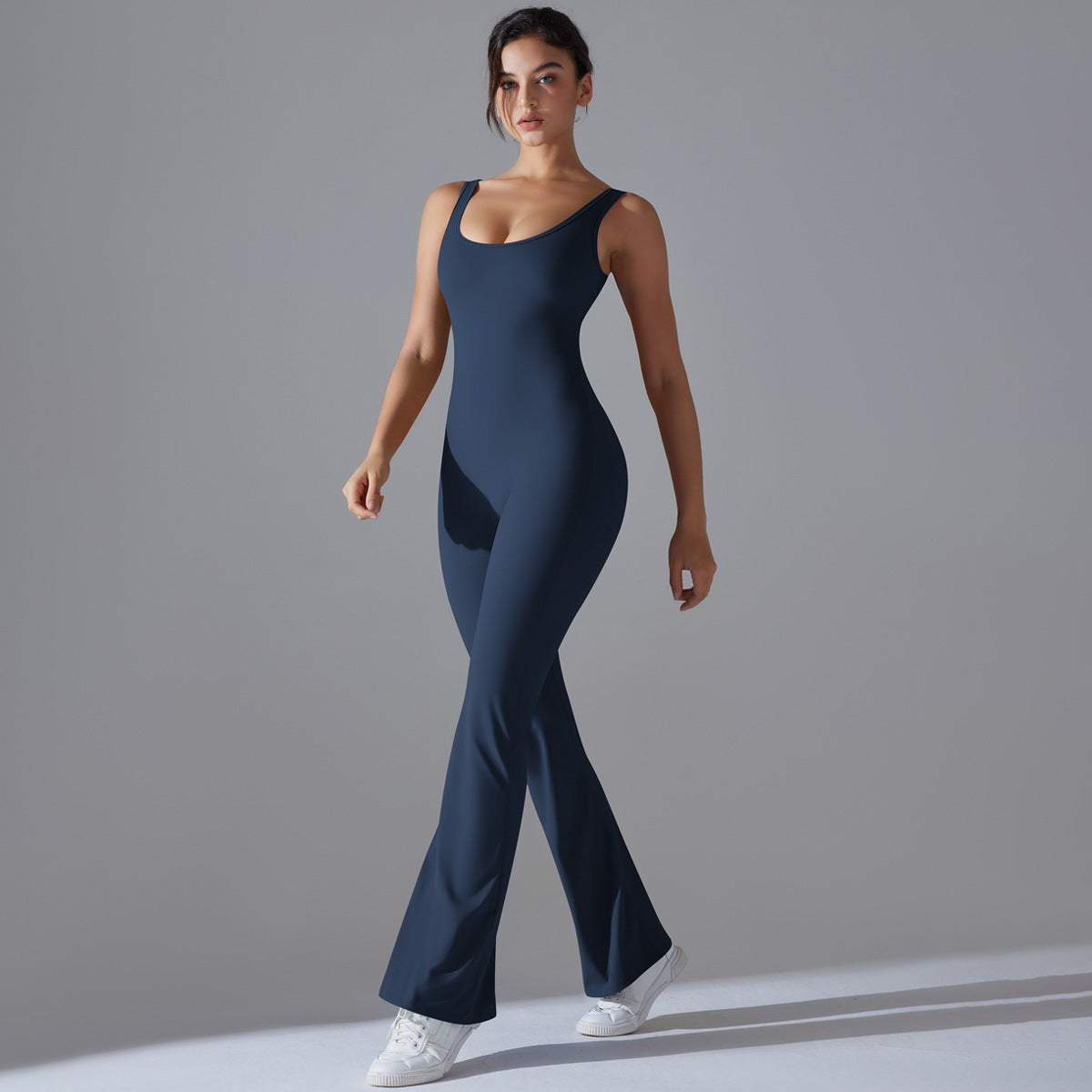 Beauty Back Hip Lifting Long Slim Wide Leg Jumpsuit