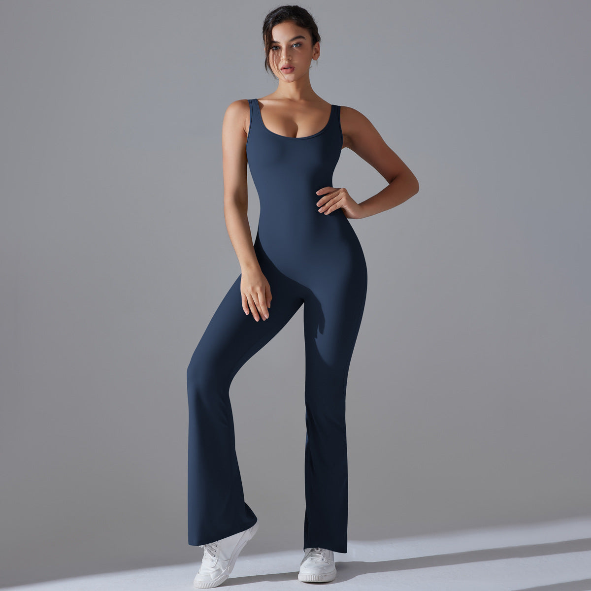 Beauty Back Hip Lifting Long Slim Wide Leg Jumpsuit