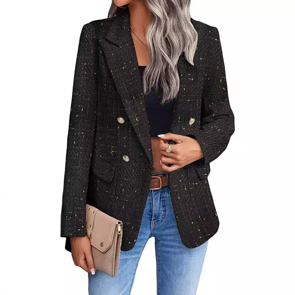 Heidi – Modieuze Dames Tweed Blazer met Casual Topzakken