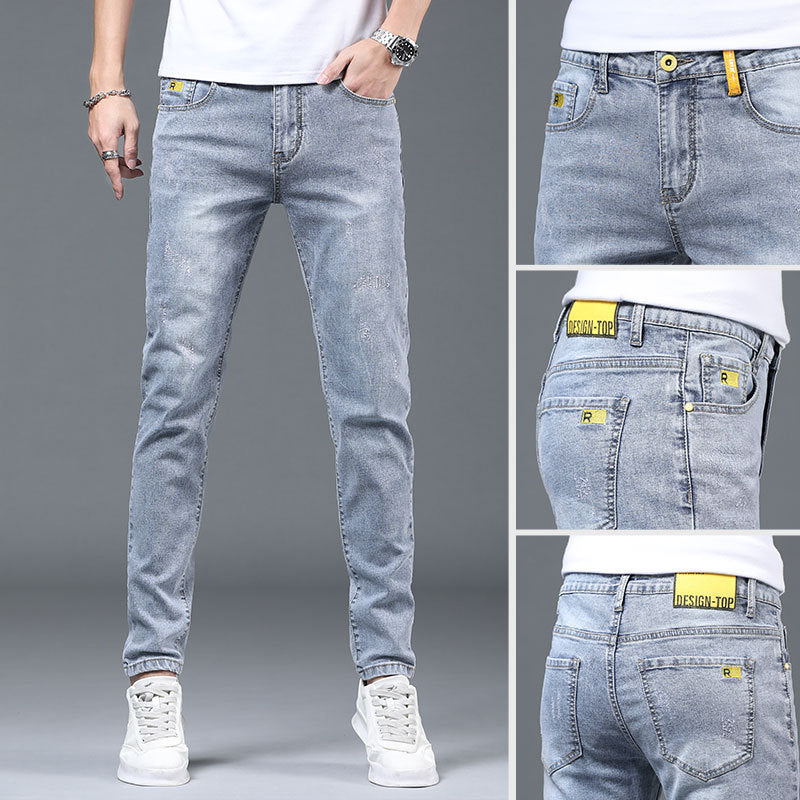 Ralph – Lichtgrijze Rechte Slim Jeans