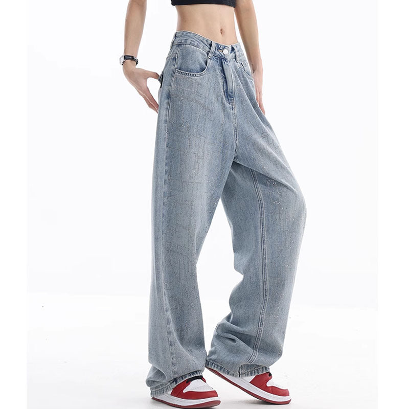 Linda – Handgemaakte Artistieke Retro Jeans met Hot Drilling