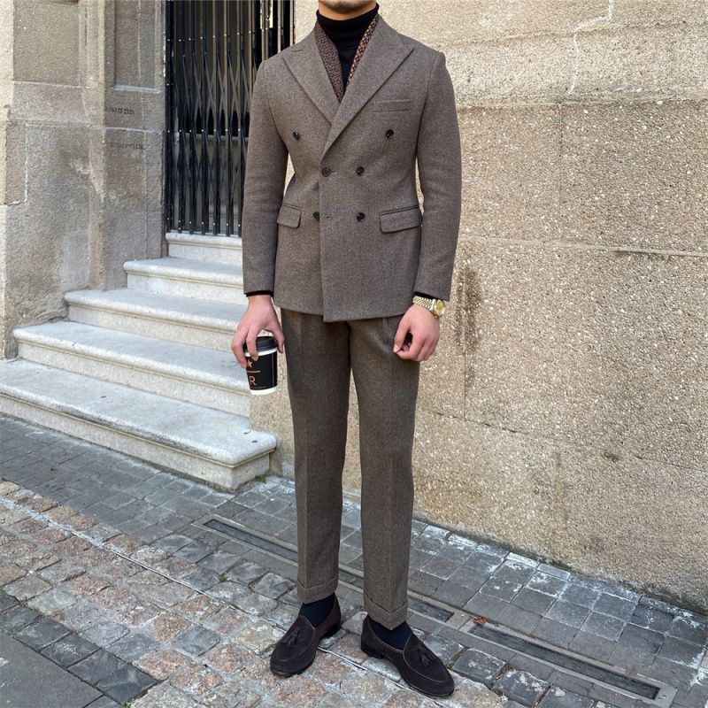 Peter – Houndstooth Dubbelzijdige Slim Fit Pak