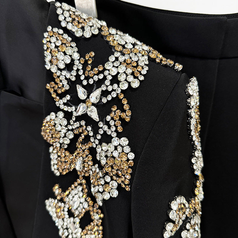 Esme – Elegante Rhinestone Blazer met Split Broek