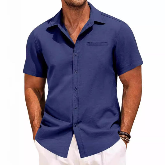 Nathaniel – Poloshirt met Solide Kleur en Korte Mouwen