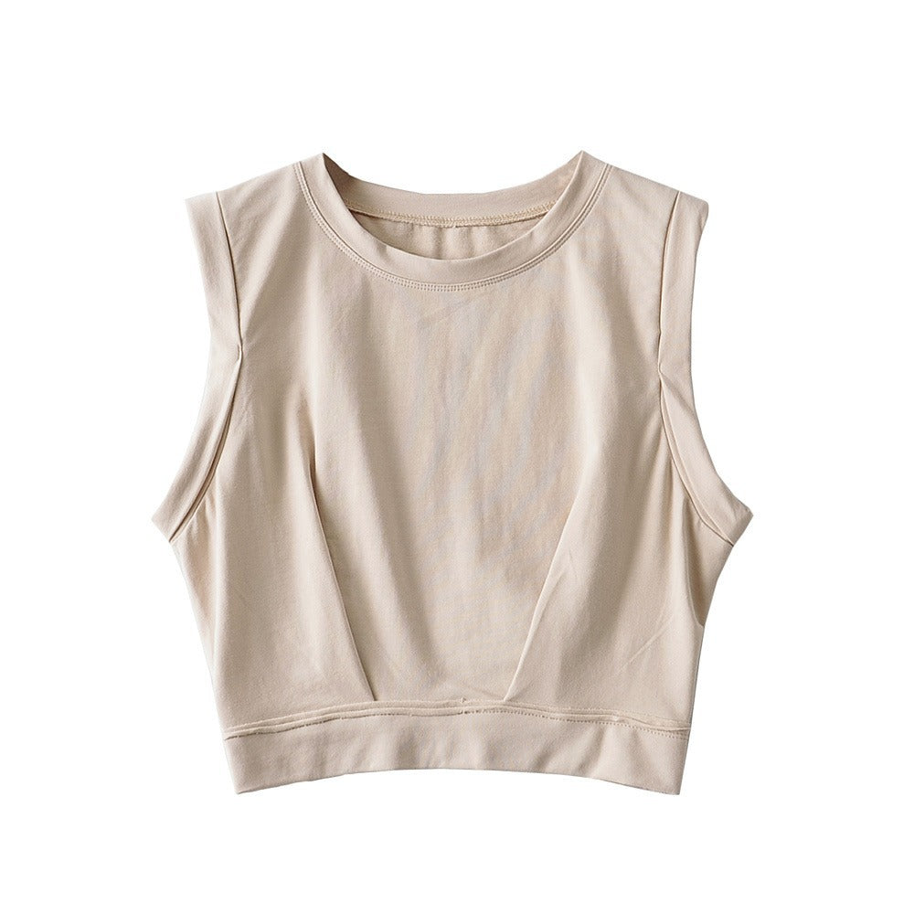 Women's Loose Exercise Blouse I-shaped Round Neck Slim-fit Tank Top