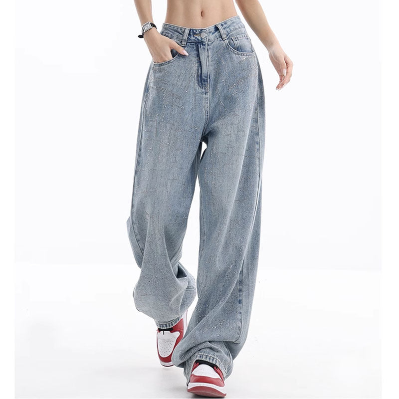 Linda – Handgemaakte Artistieke Retro Jeans met Hot Drilling