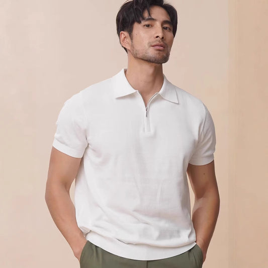 Patrick – Luxe Polo met Ritssluiting en Korte Mouwen