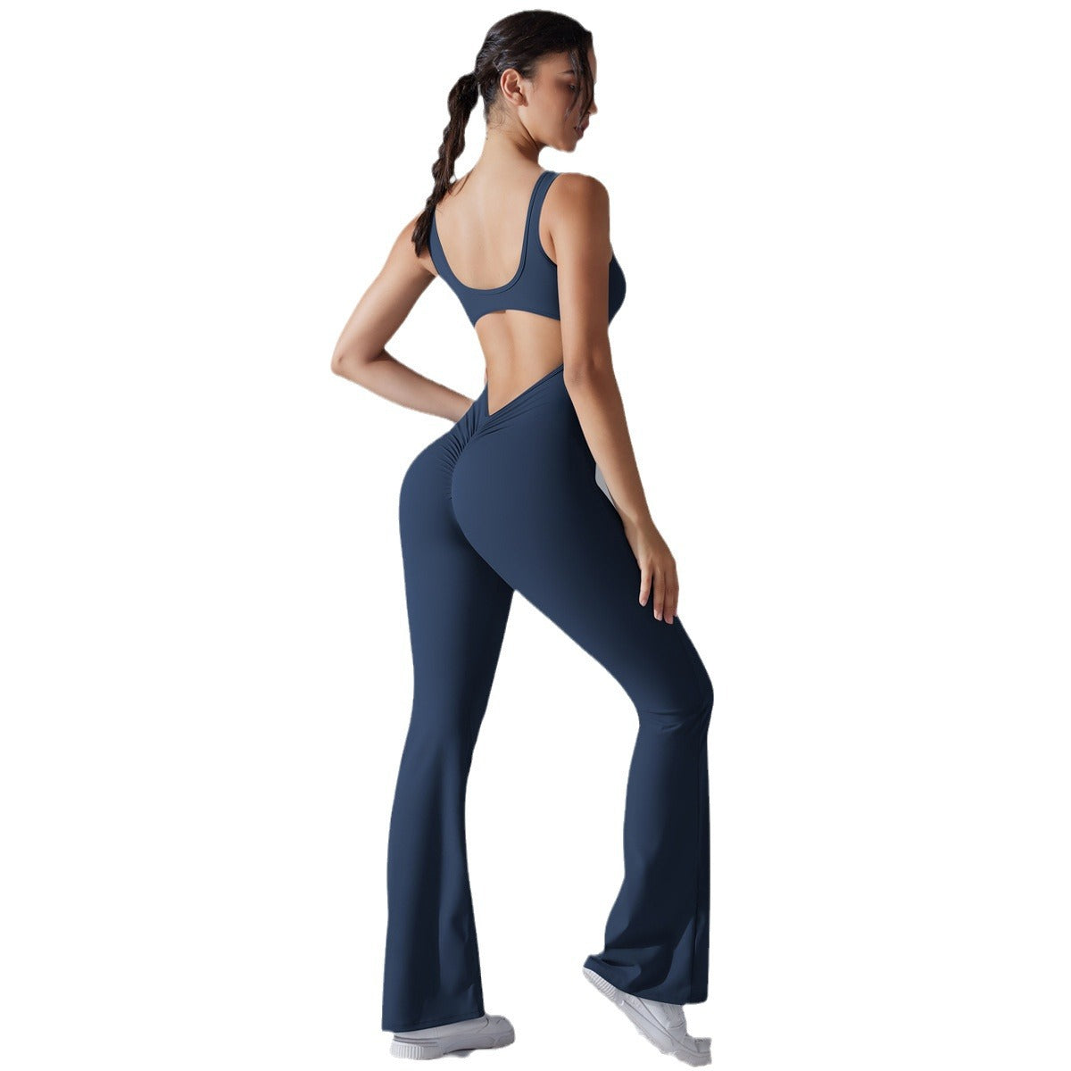 Beauty Back Hip Lifting Long Slim Wide Leg Jumpsuit