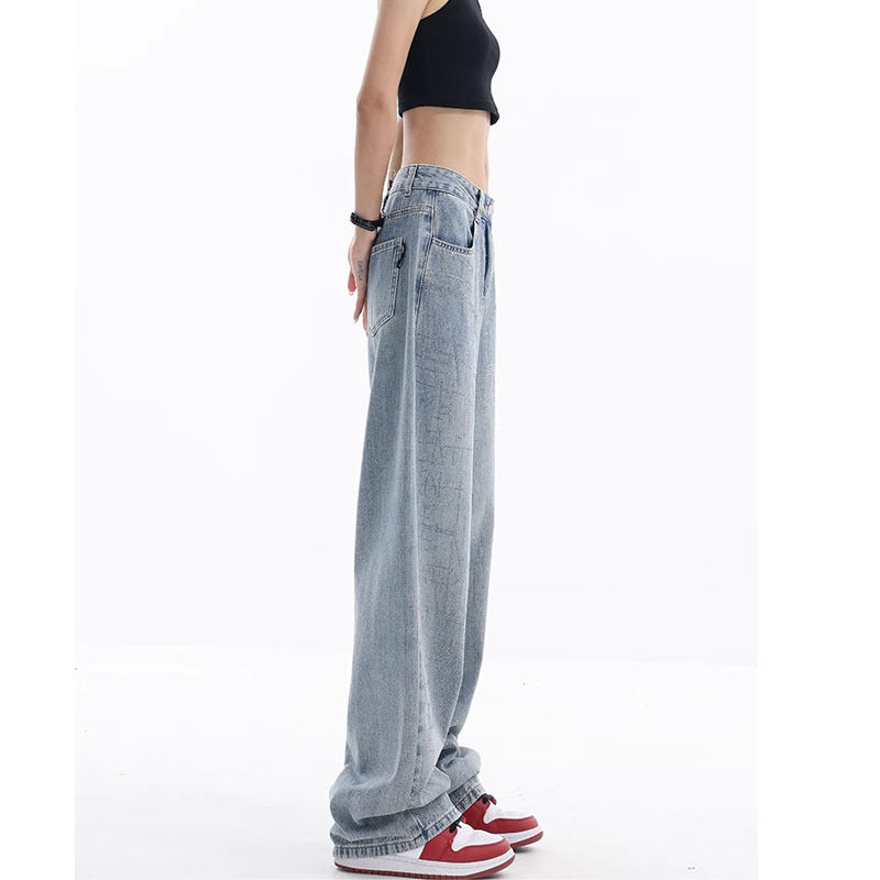 Linda – Handgemaakte Artistieke Retro Jeans met Hot Drilling