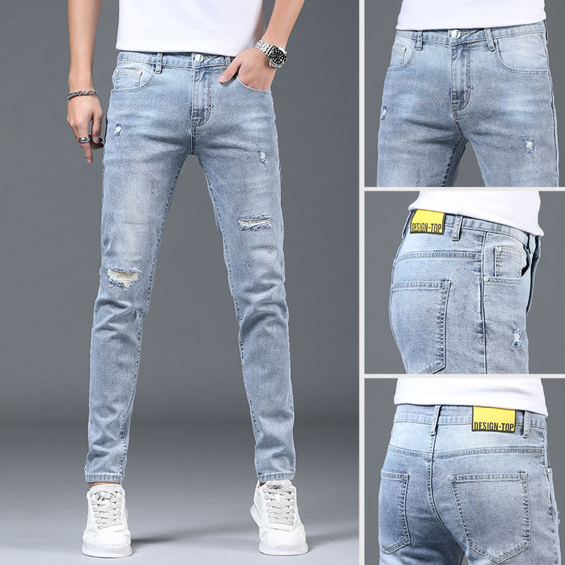 Ralph – Lichtgrijze Rechte Slim Jeans