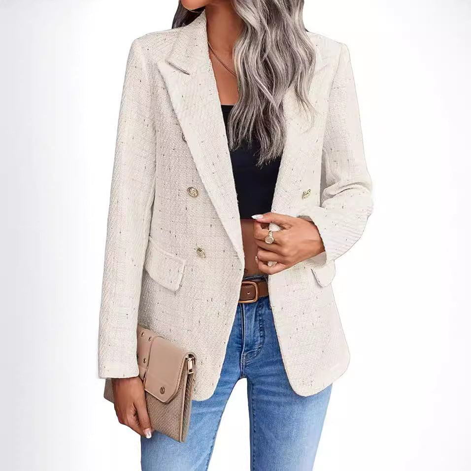 Heidi – Modieuze Dames Tweed Blazer met Casual Topzakken