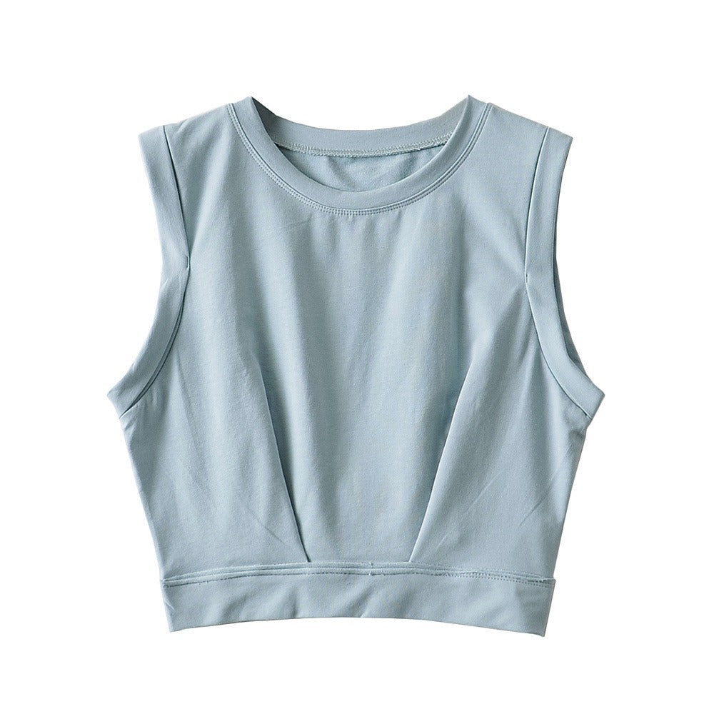 Women's Loose Exercise Blouse I-shaped Round Neck Slim-fit Tank Top