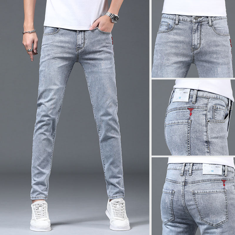 Ralph – Lichtgrijze Rechte Slim Jeans