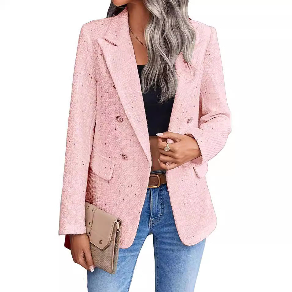 Heidi – Modieuze Dames Tweed Blazer met Casual Topzakken