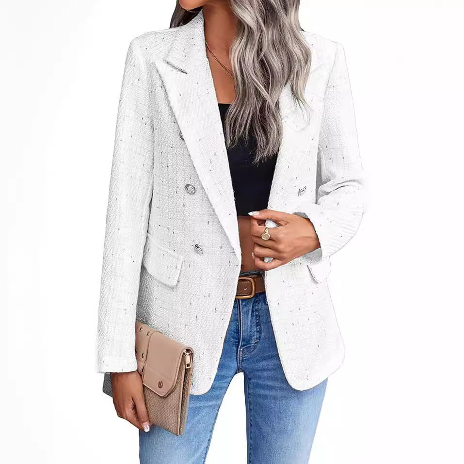 Heidi – Modieuze Dames Tweed Blazer met Casual Topzakken
