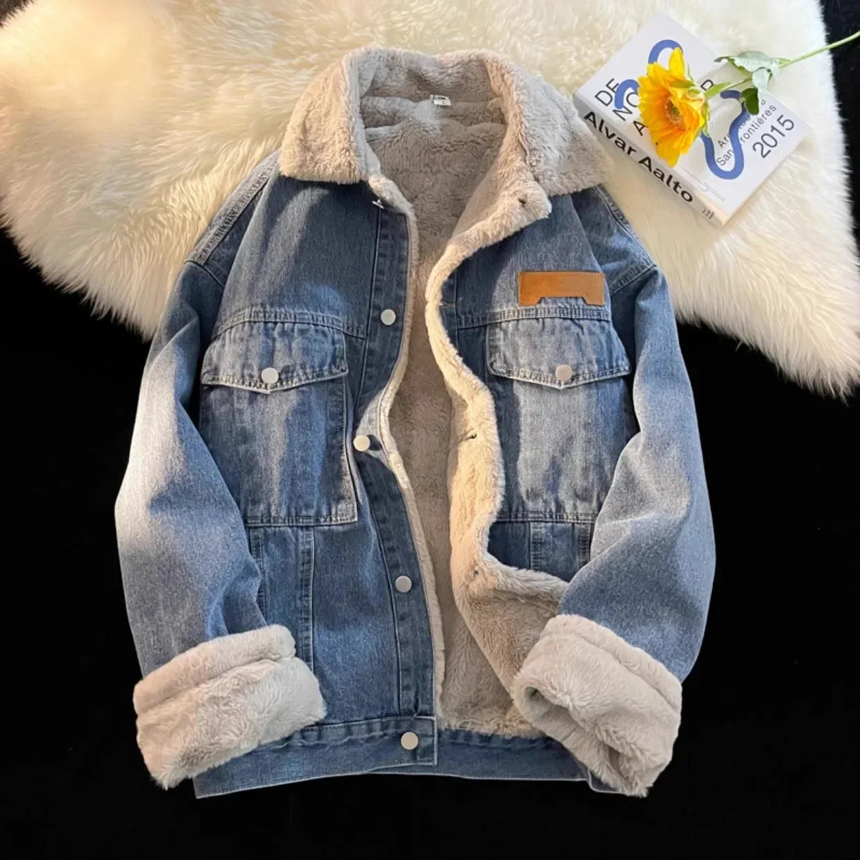 Garry - Dikke Gewatteerde Jeansjack met Fleece voor Mannen