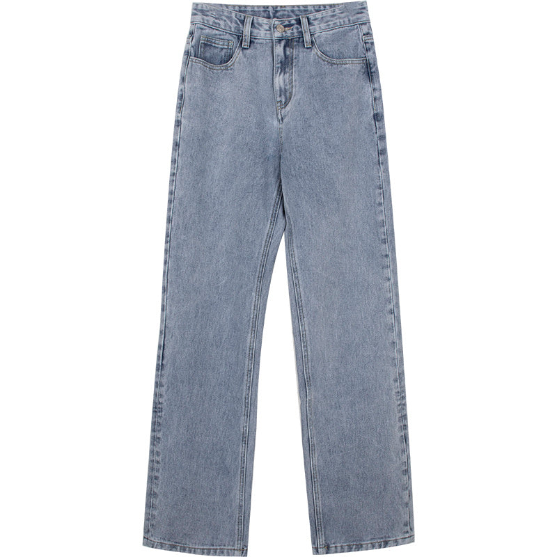Jessie – Retro Casual Lichtblau Hoog Getailleerde Rechte Jeans
