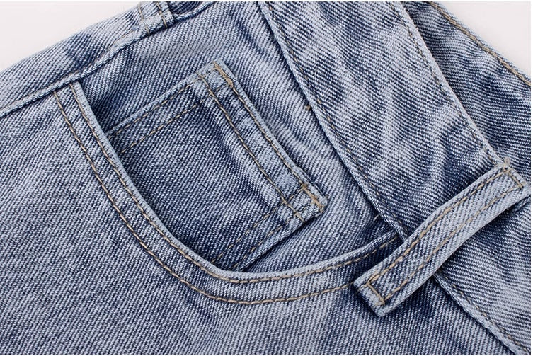 Jessie – Retro Casual Lichtblau Hoog Getailleerde Rechte Jeans