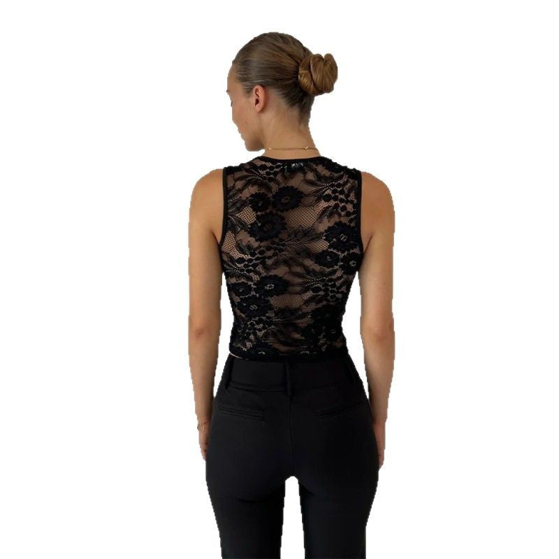 Sexy Suspenders Backless Lace Vest Top