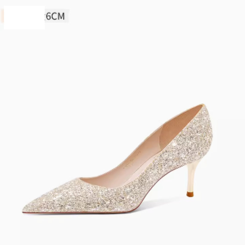 Rose – Champagne Gouden Bruiloft Schoenen Met Hoge Hak