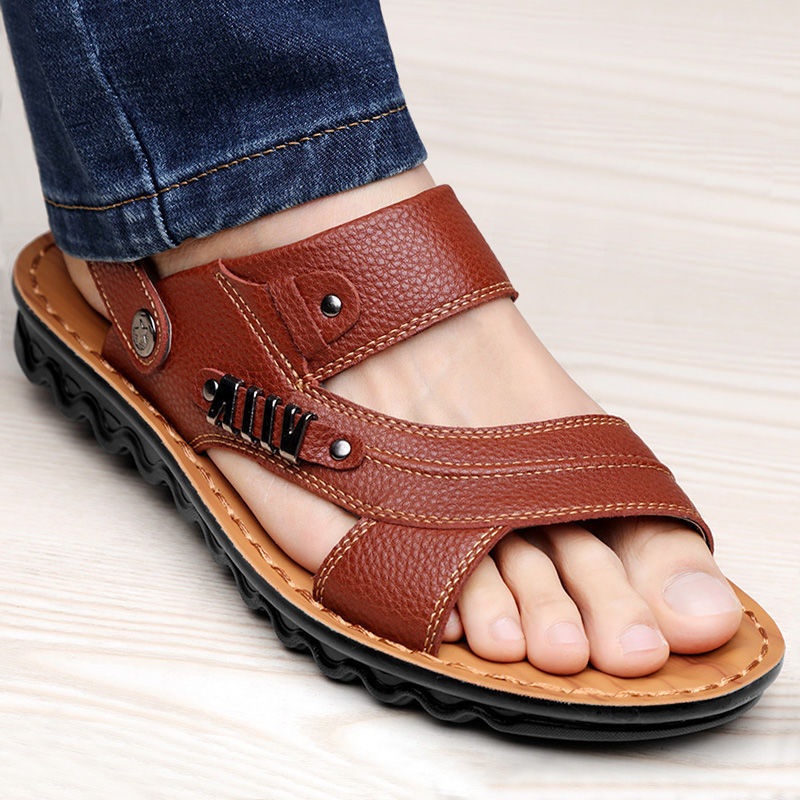 Terence – Antislip Herensandalen van Premium Vegan Leer