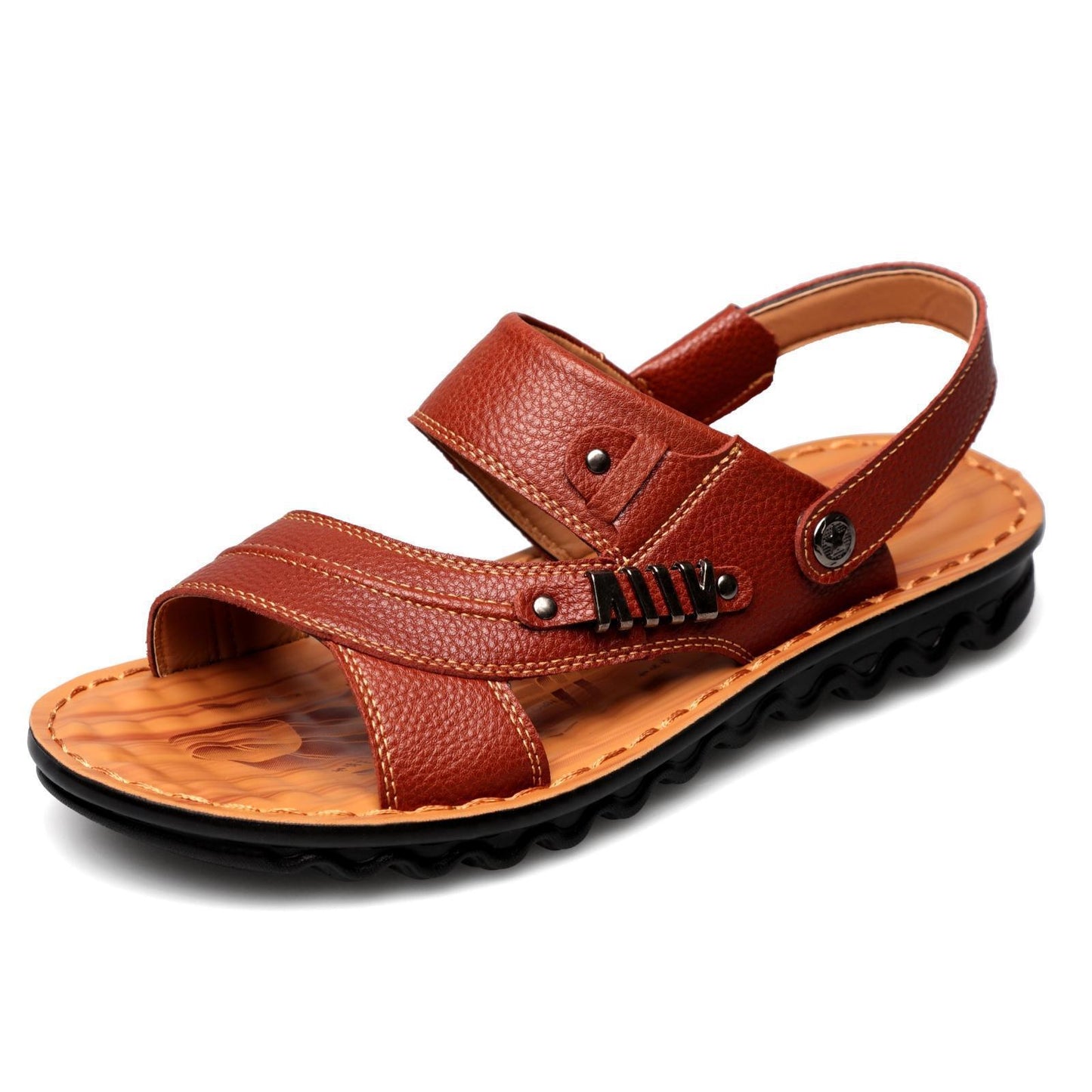 Terence – Antislip Herensandalen van Premium Vegan Leer