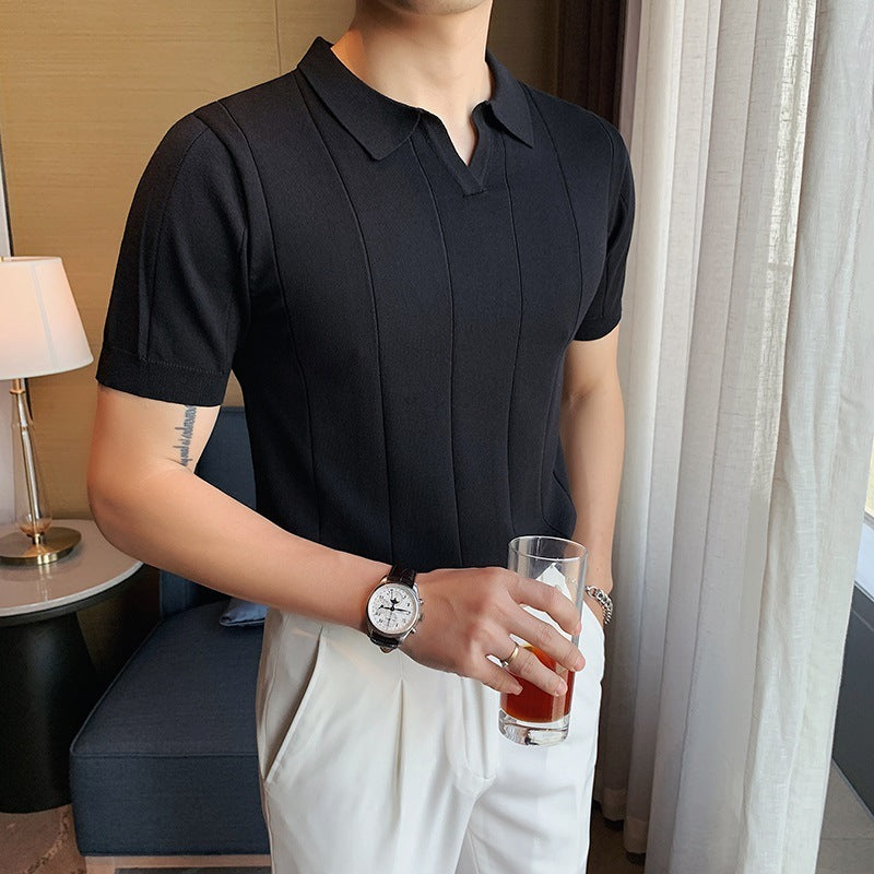 Joel – Zijdeachtig Korte Mouw Business T-shirt