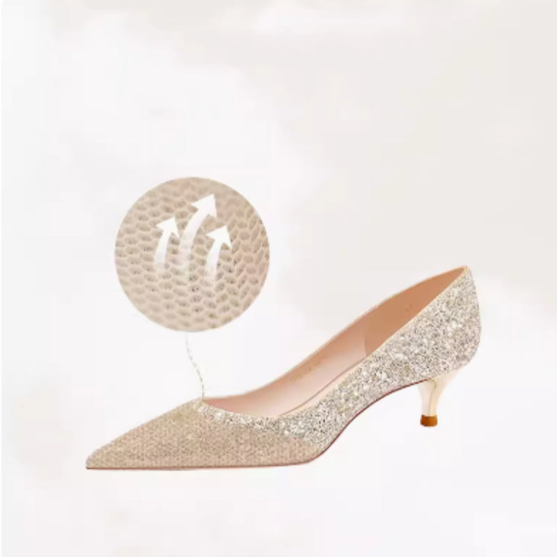 Rose – Champagne Gouden Bruiloft Schoenen Met Hoge Hak