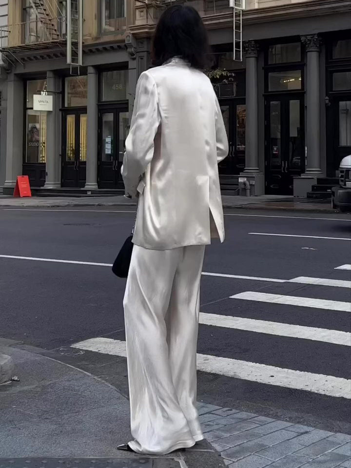 Rebecca – Losse Blazer en Hoge Taille Broek Set