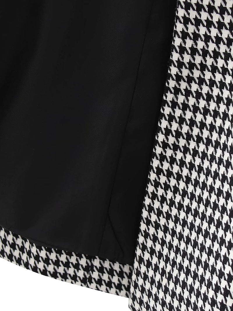 Phil – Retro Geruite Dubbelknoop Blazer