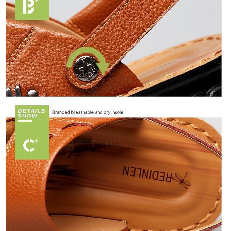 Terence – Antislip Herensandalen van Premium Vegan Leer