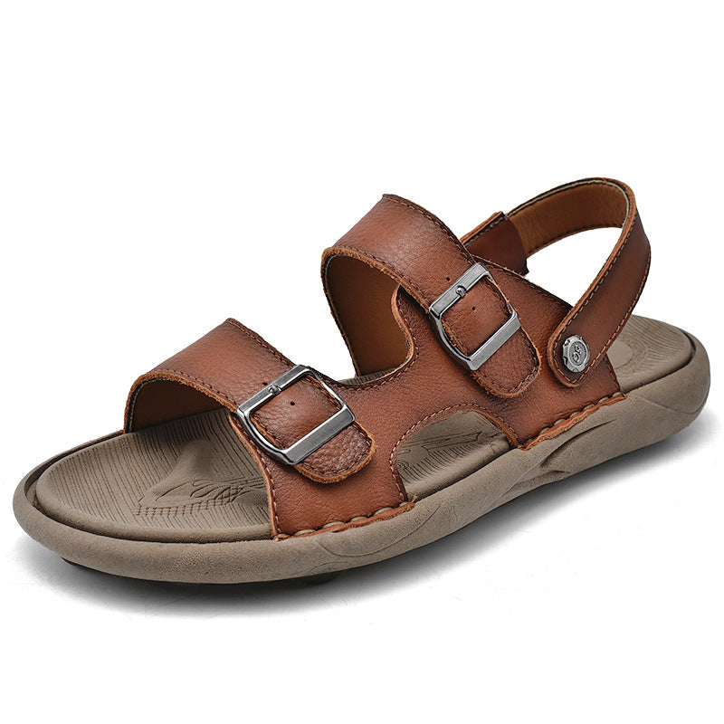 Harold – Dubbel Gebreide Ademend Beach Sandalen van Vegan Leer