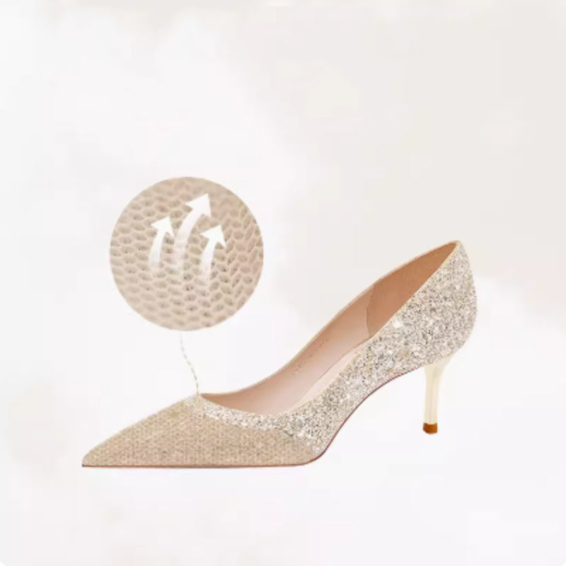 Rose – Champagne Gouden Bruiloft Schoenen Met Hoge Hak