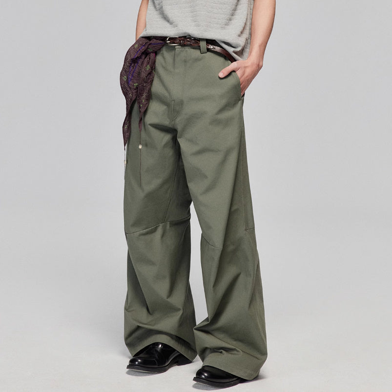 Luke – Katoenen Losse Wijde Broek met Rechte Pijp