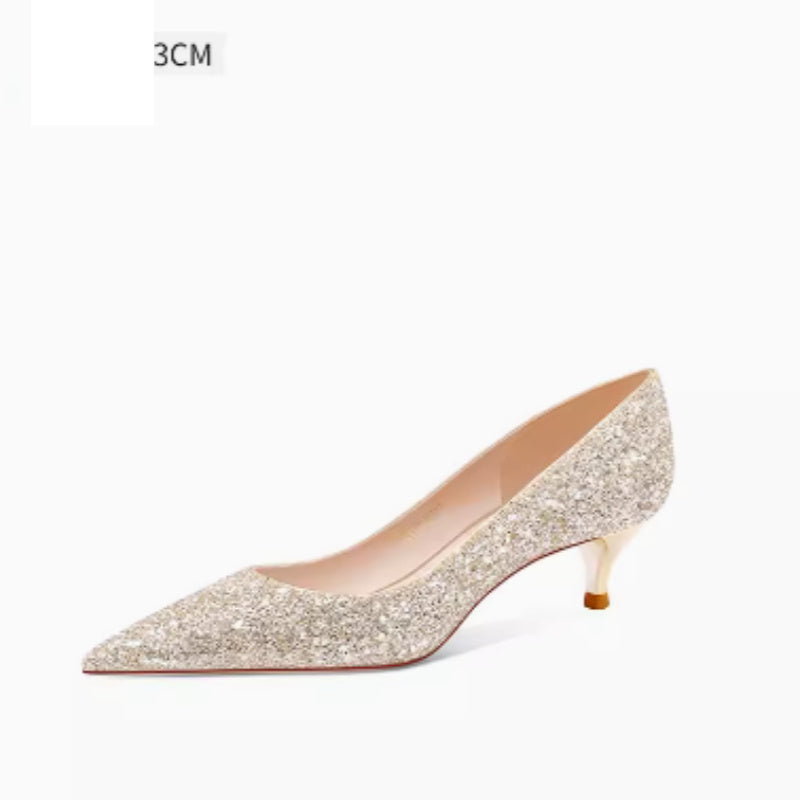 Rose – Champagne Gouden Bruiloft Schoenen Met Hoge Hak