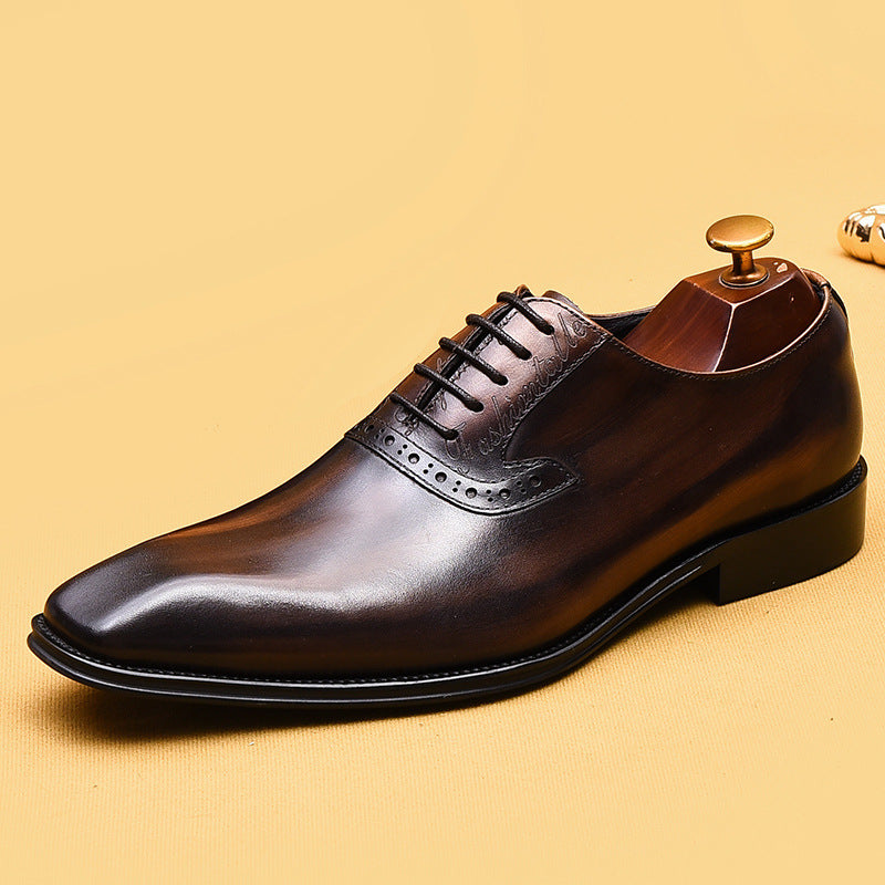 Duncan – Retro Oxford Schoenen met Handgewreven Kleur