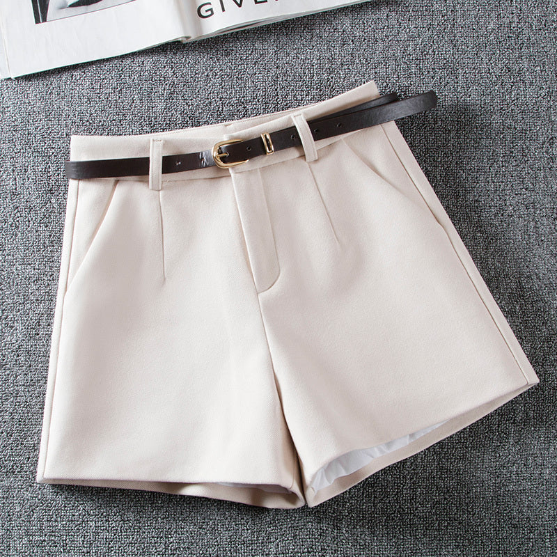 Elizabeth – Hoge Taille Wol Mix Korte Broek