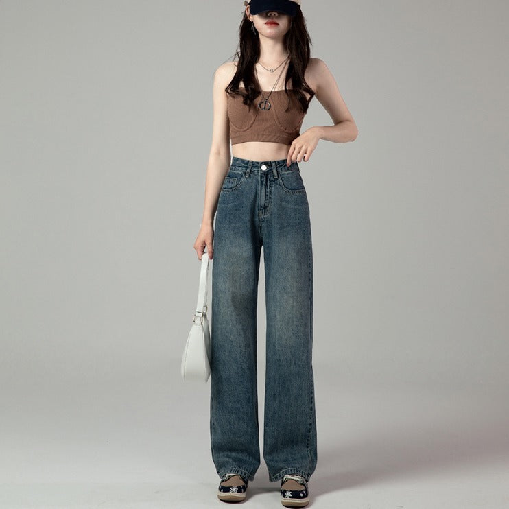 Hayley – Retro Hoge Taille Rechte Jeans
