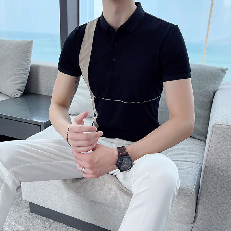 Glenn – Gestreepte Korte Mouw Polo voor Mannen